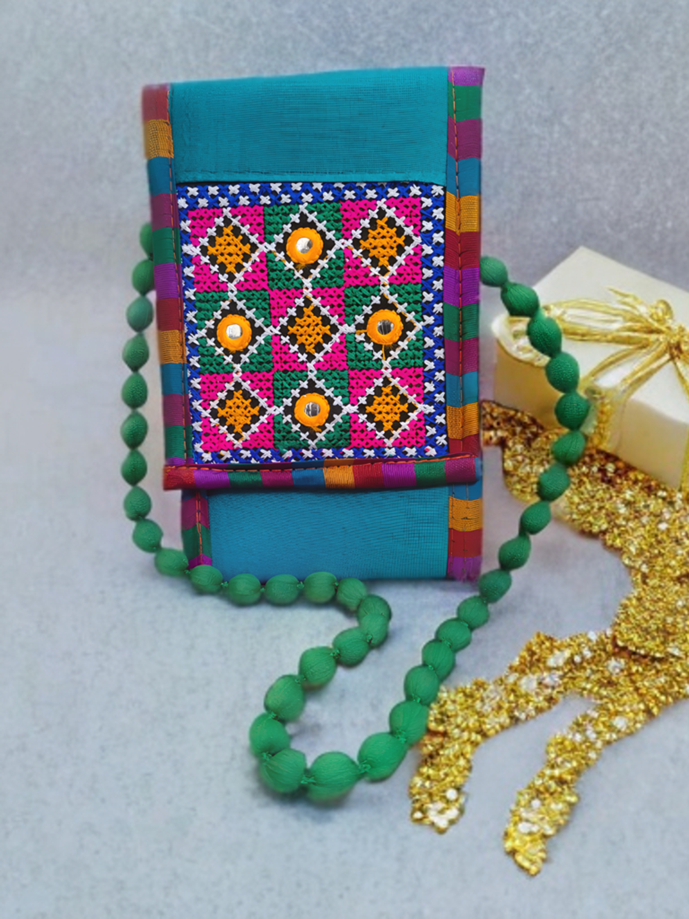 Handcrafted Kutchi Embroidered Sling Bag – Bhuj Artistry