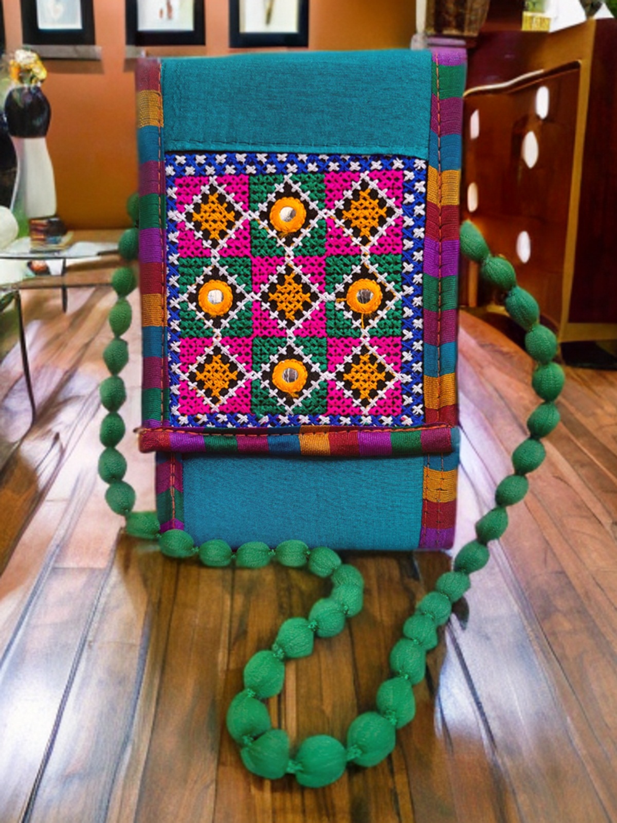 Handcrafted Kutchi Embroidered Sling Bag – Bhuj Artistry