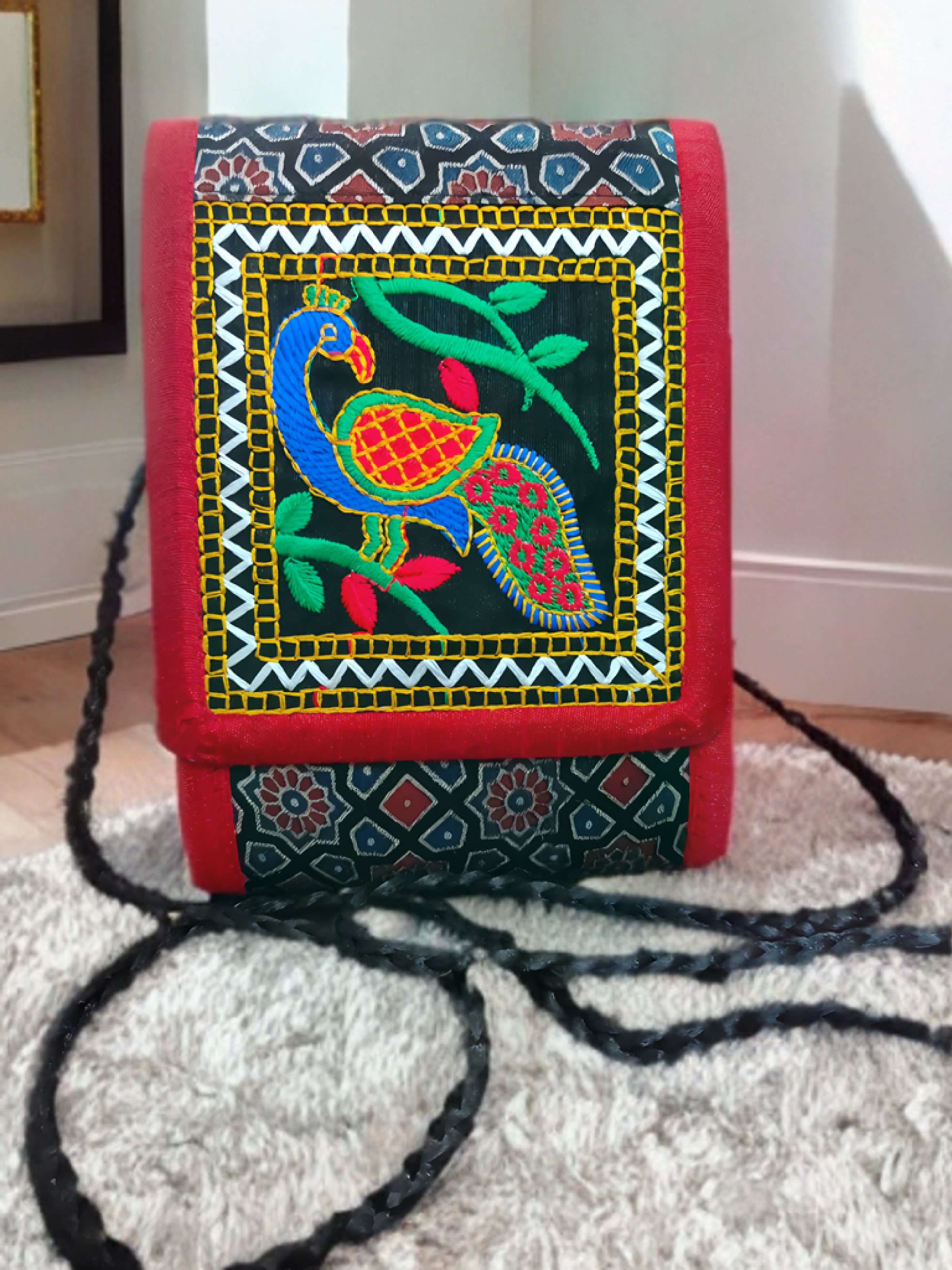 Handcrafted Kutchi Embroidered Sling Bag – Bhuj Artistry