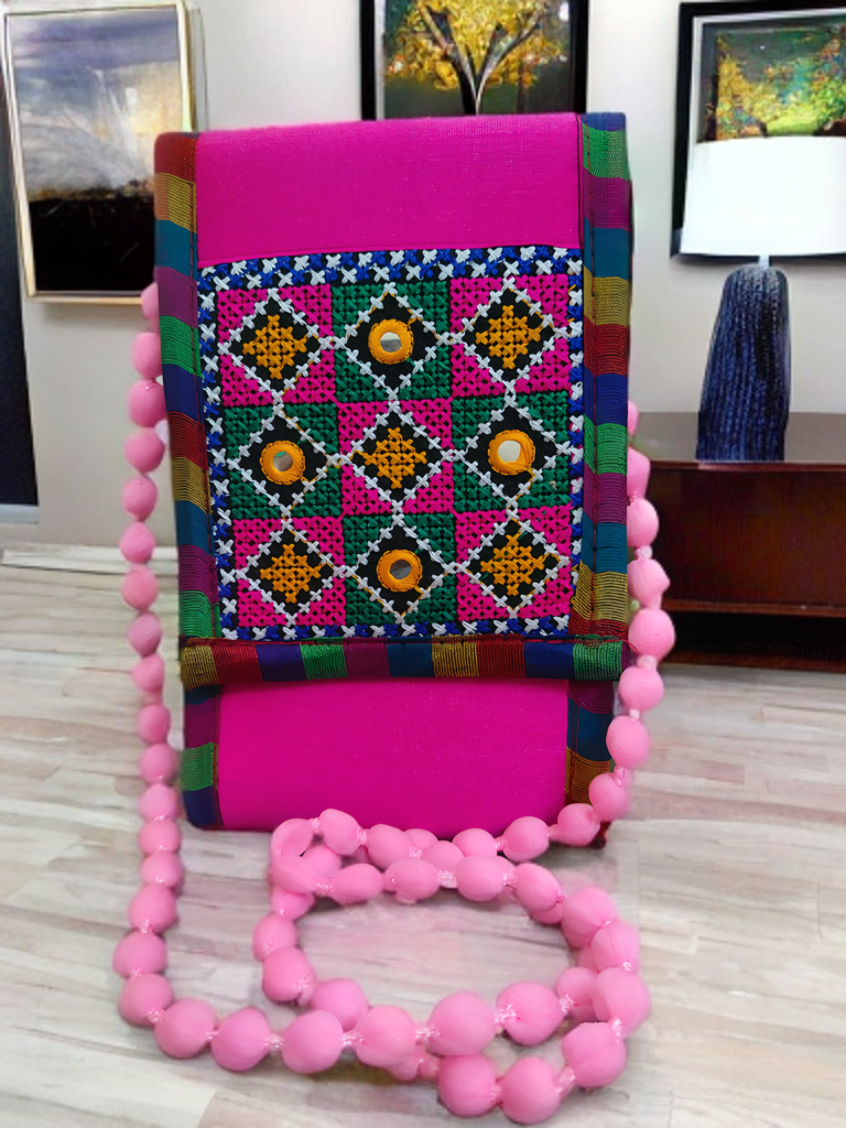 Handcrafted Kutchi Embroidered Sling Bag – Bhuj Artistry