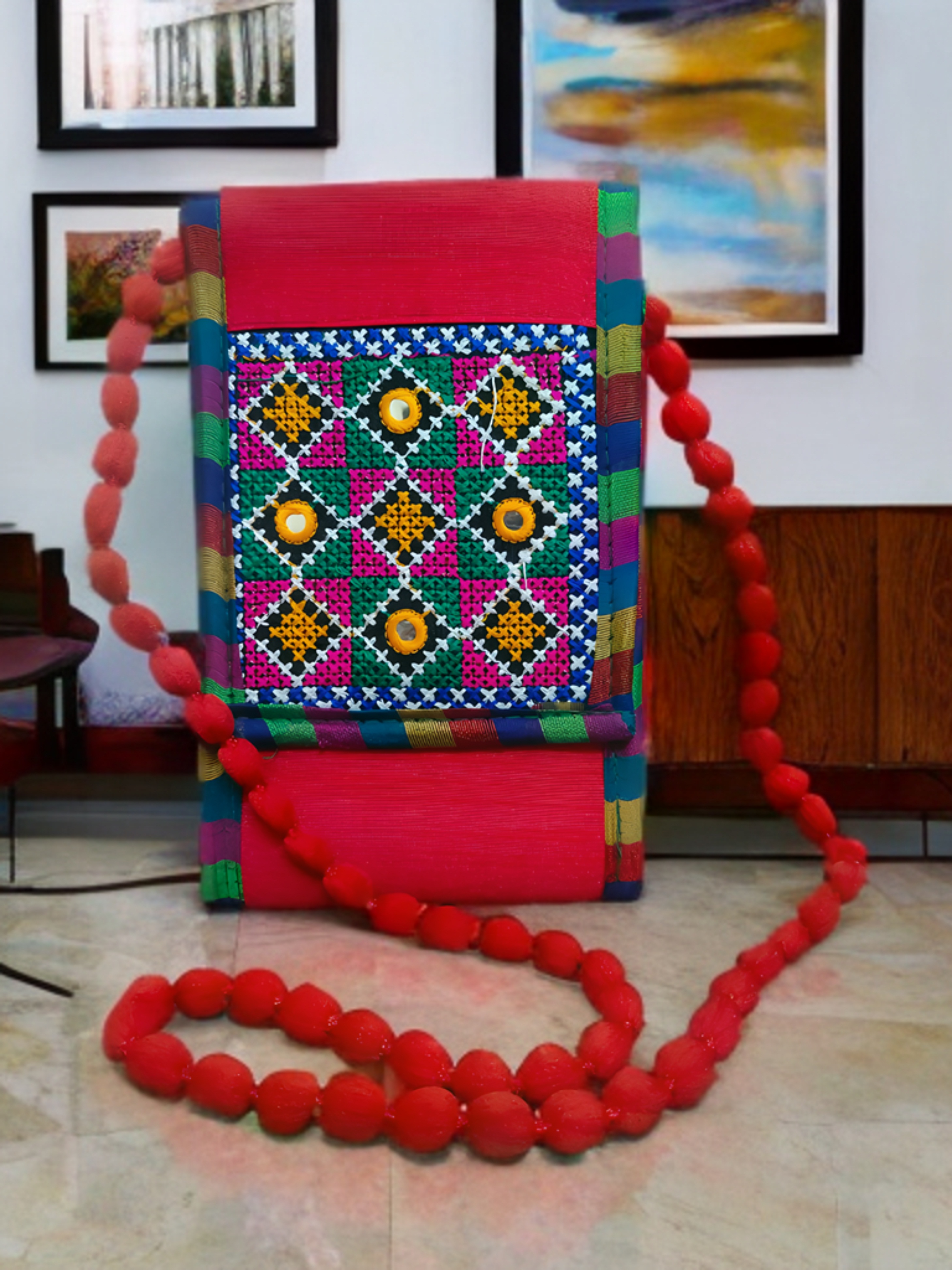 Handcrafted Kutchi Embroidered Sling Bag – Bhuj Artistry