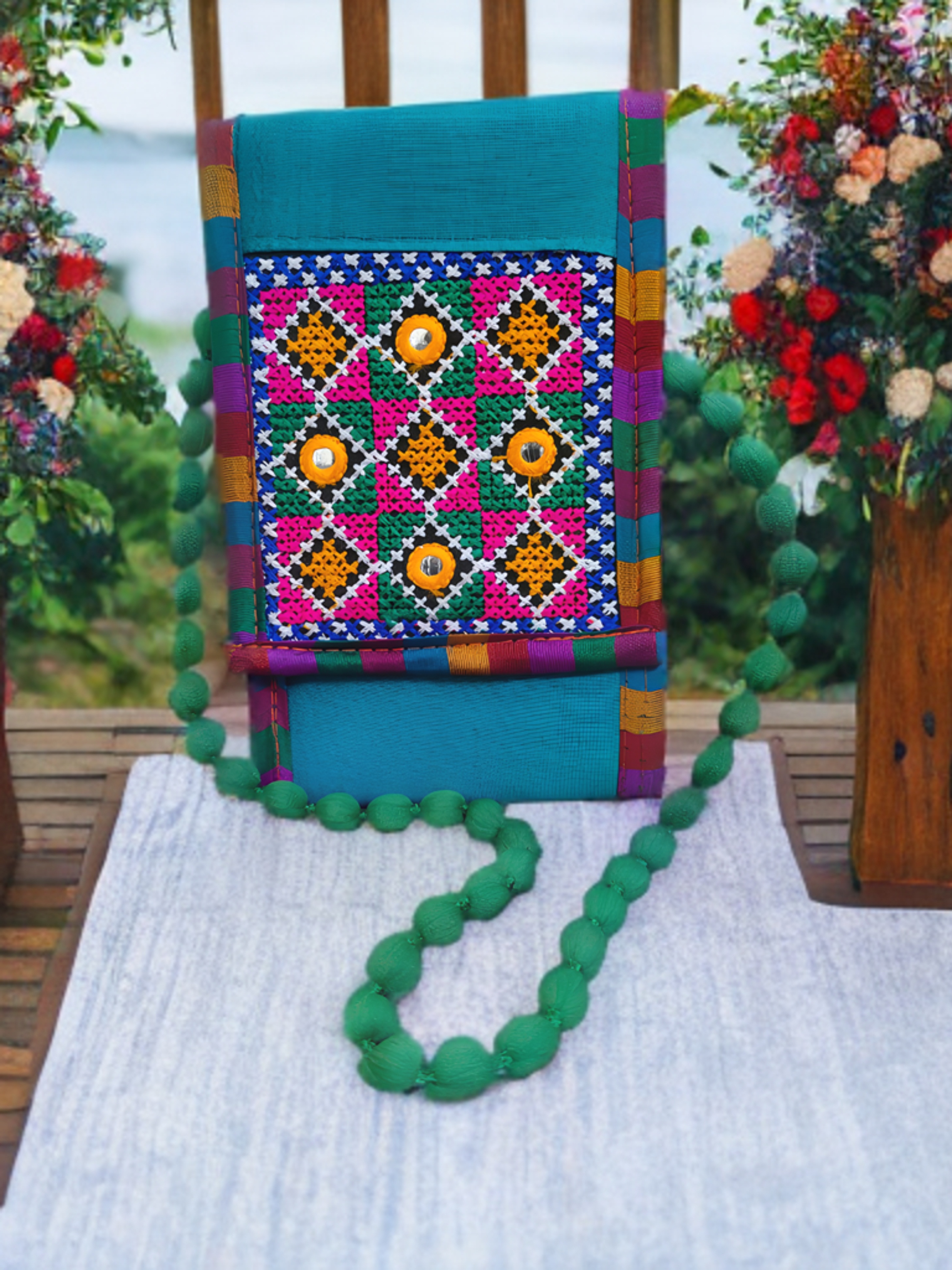 Handcrafted Kutchi Embroidered Sling Bag – Bhuj Artistry