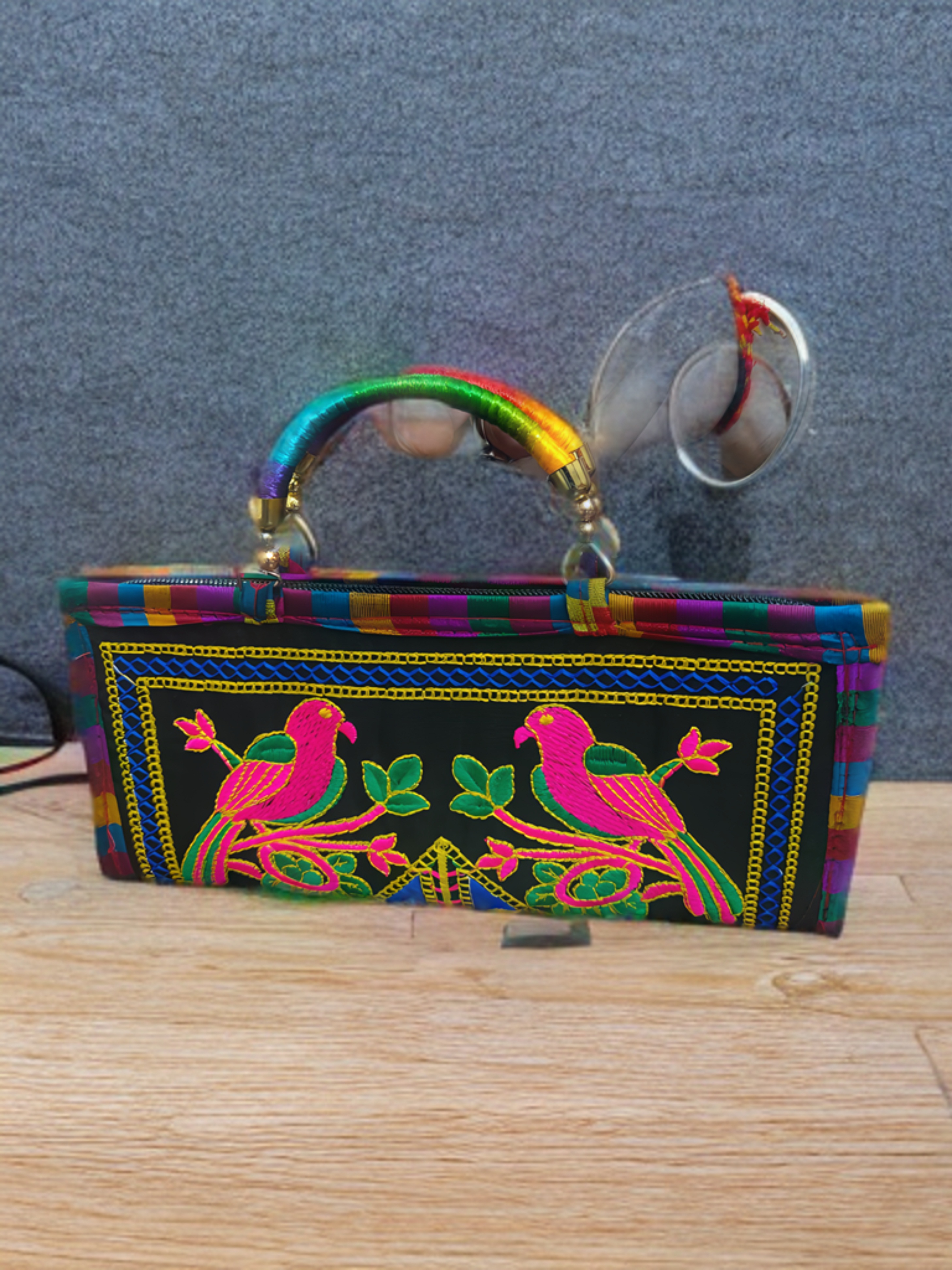 Handcrafted Kutchi Embroidered Clutch Handbag – Vibrance Edition