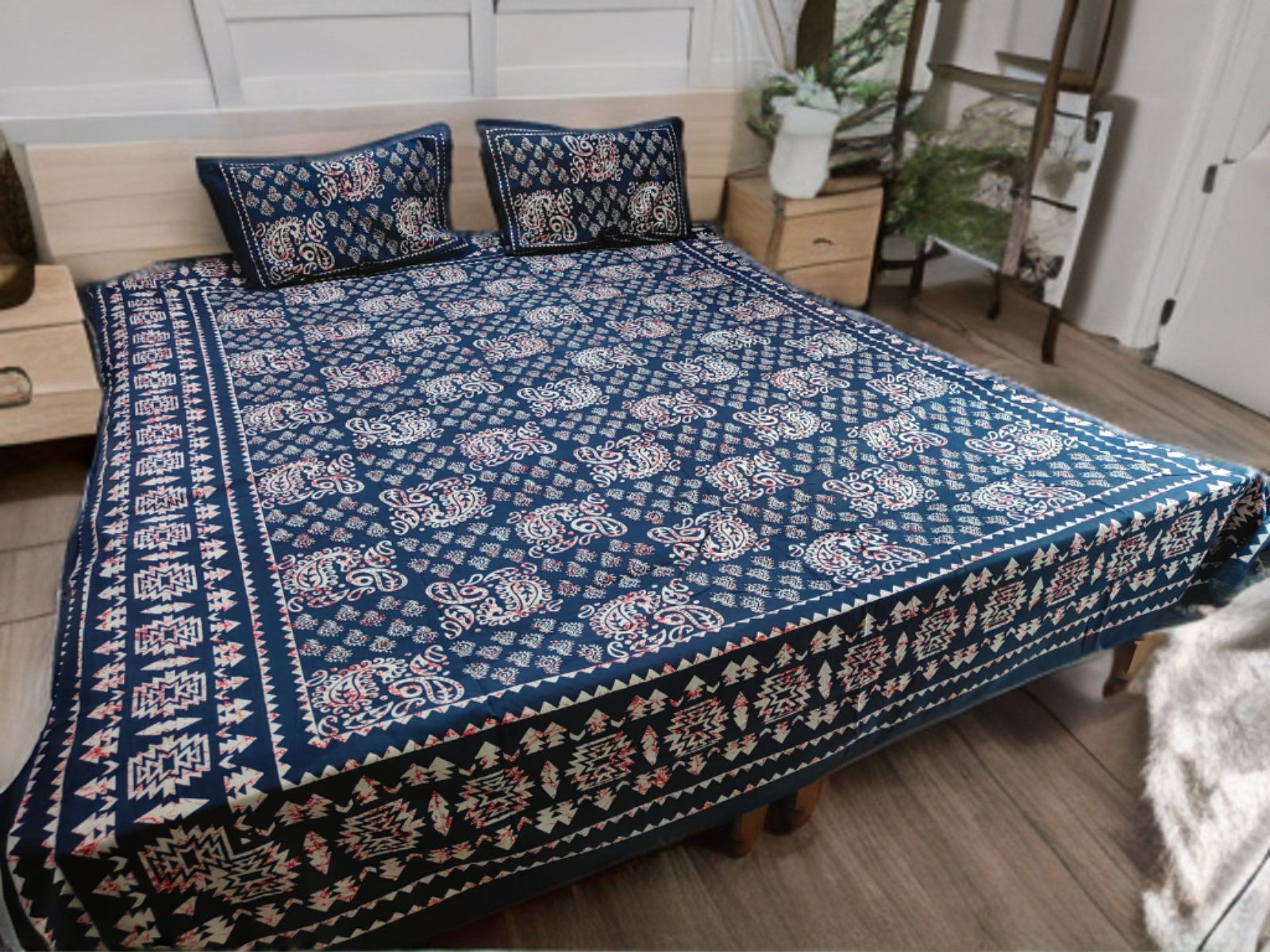PURE COTTON JAIPUR HAND BLOCK PRINT DOUBLE BEDSHEET SET