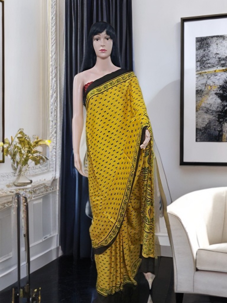 Ajrakh Modal Silk Saree