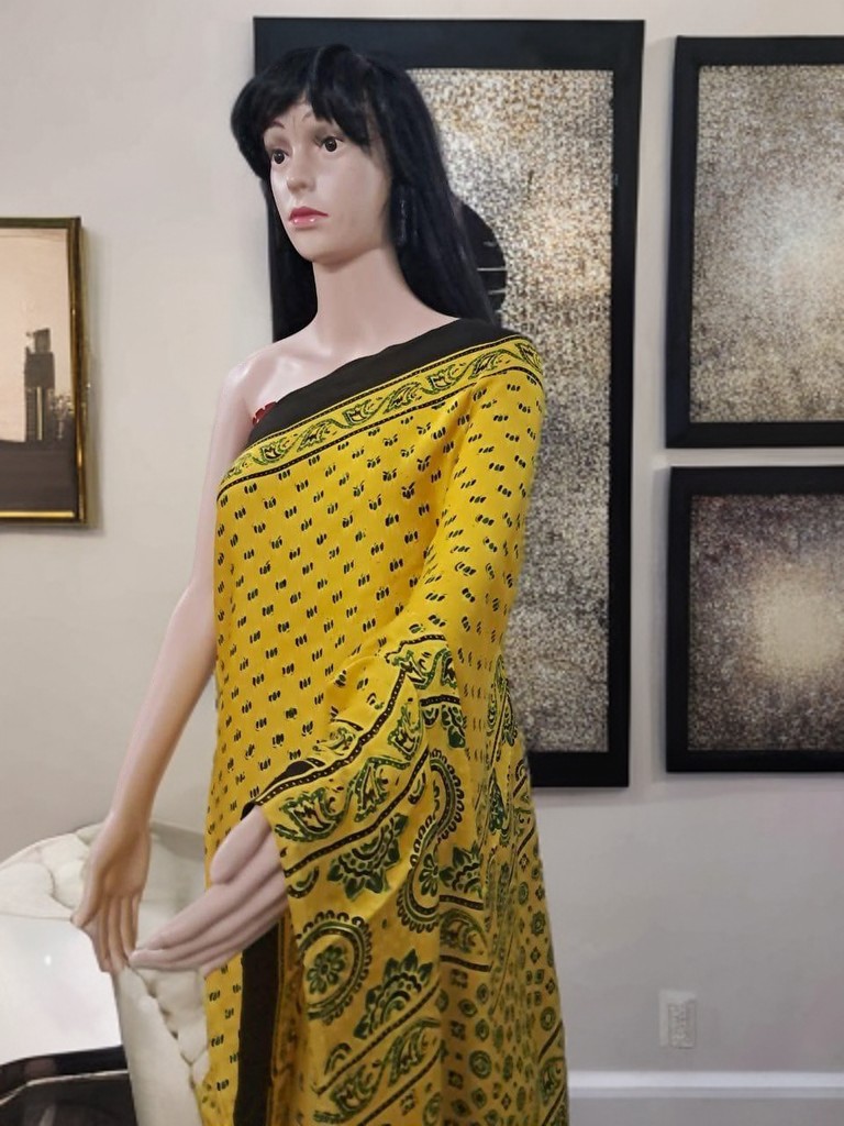 Ajrakh Modal Silk Saree