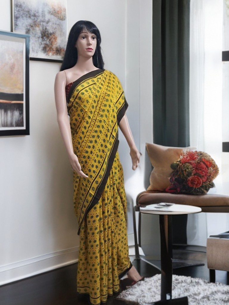 Ajrakh Modal Silk Saree