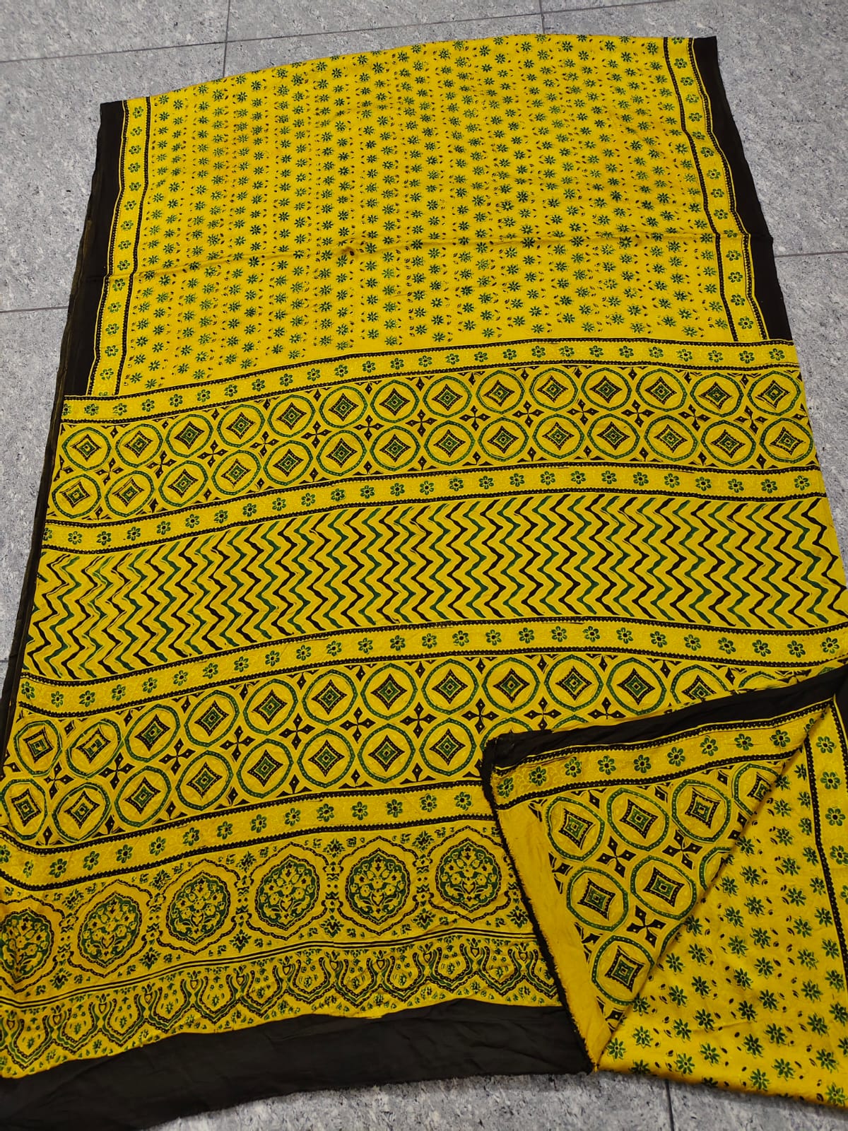 Ajrakh Modal Silk Saree