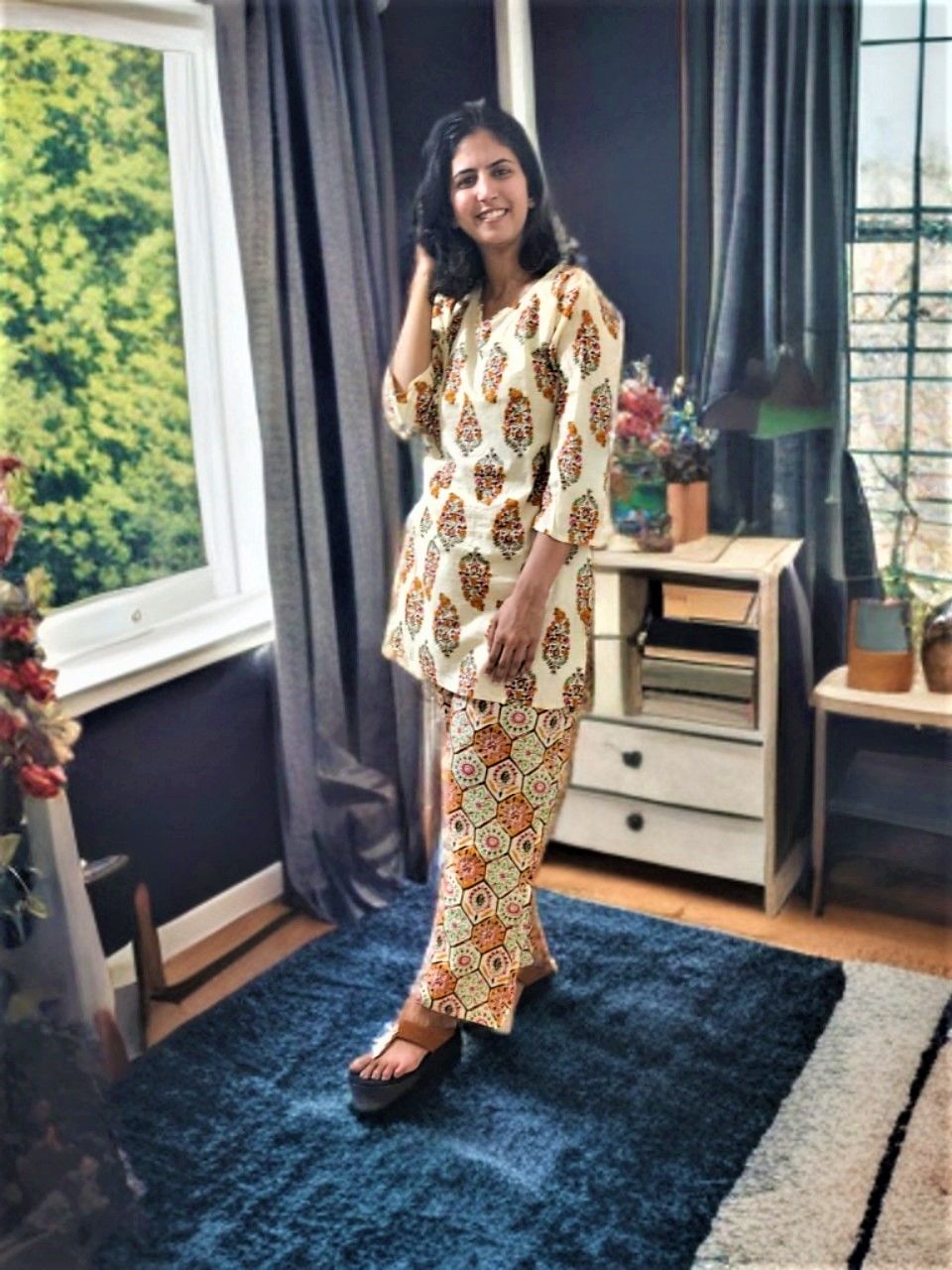 CO-ORD SET CREAM BASED FLORAL