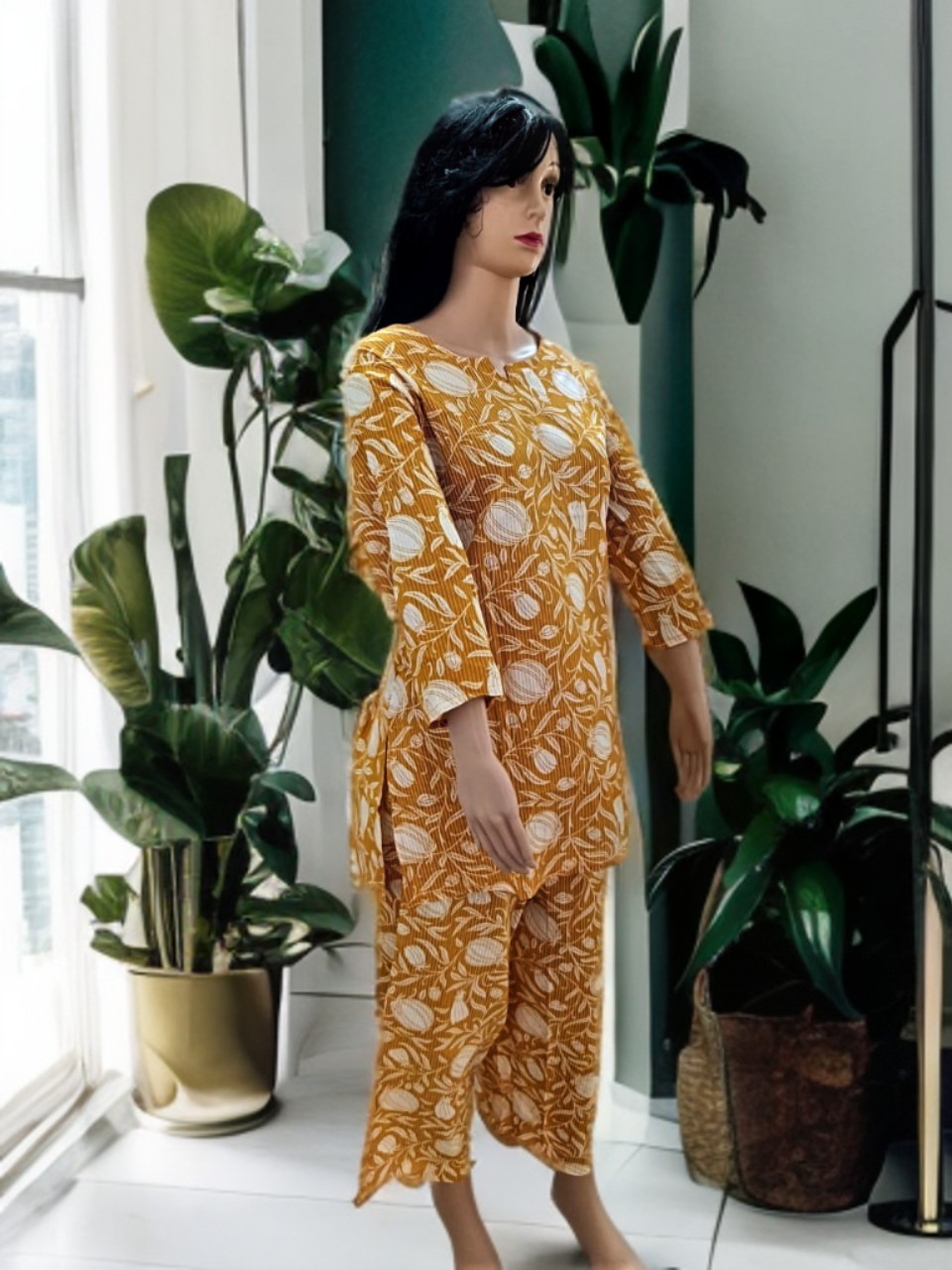 CO-ORD SET ORANGE AND WHITE FLORAL