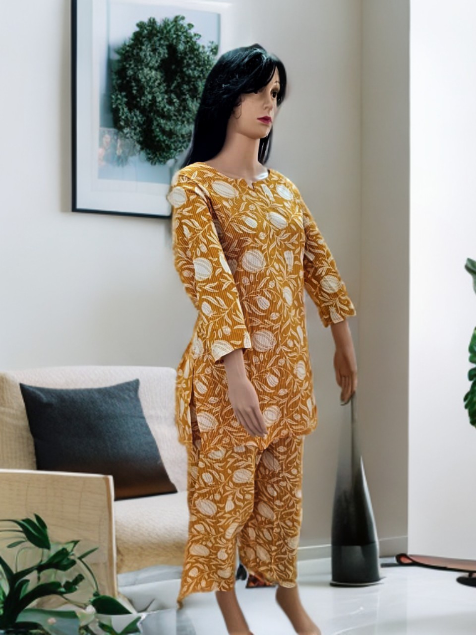 CO-ORD SET ORANGE AND WHITE FLORAL