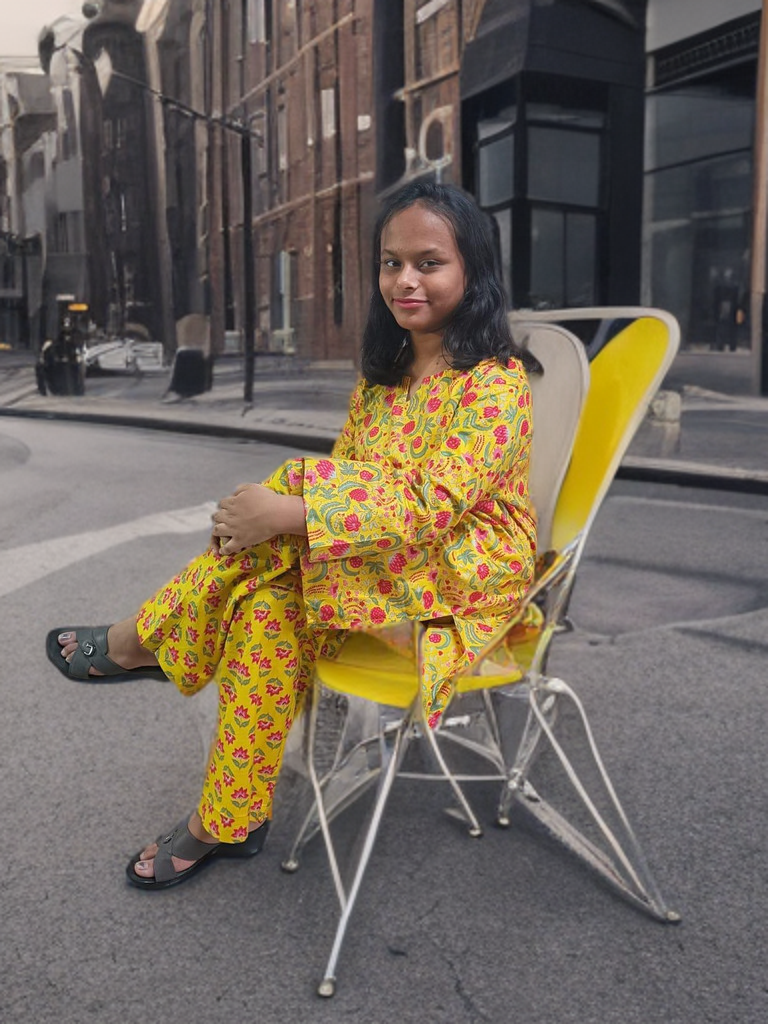 CO-ORD SET YELLOW  WITH MOTIFS