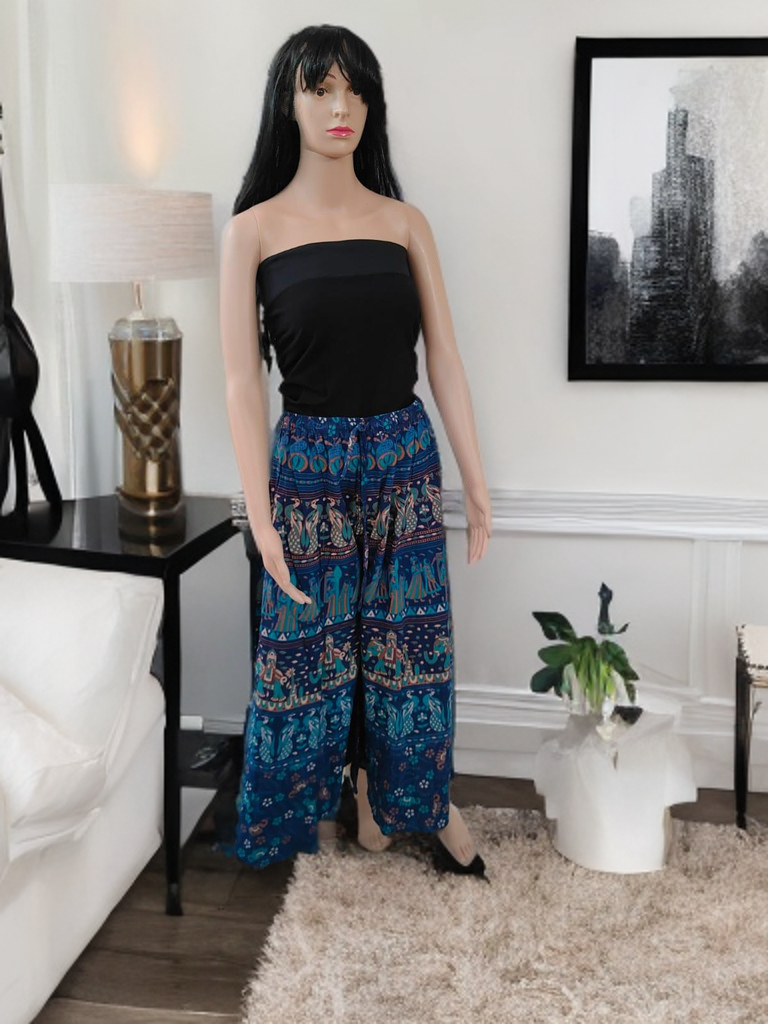 Midnight Folk Jaipuri Cotton Divider Skirt – “Stories That Dance in Indigo”