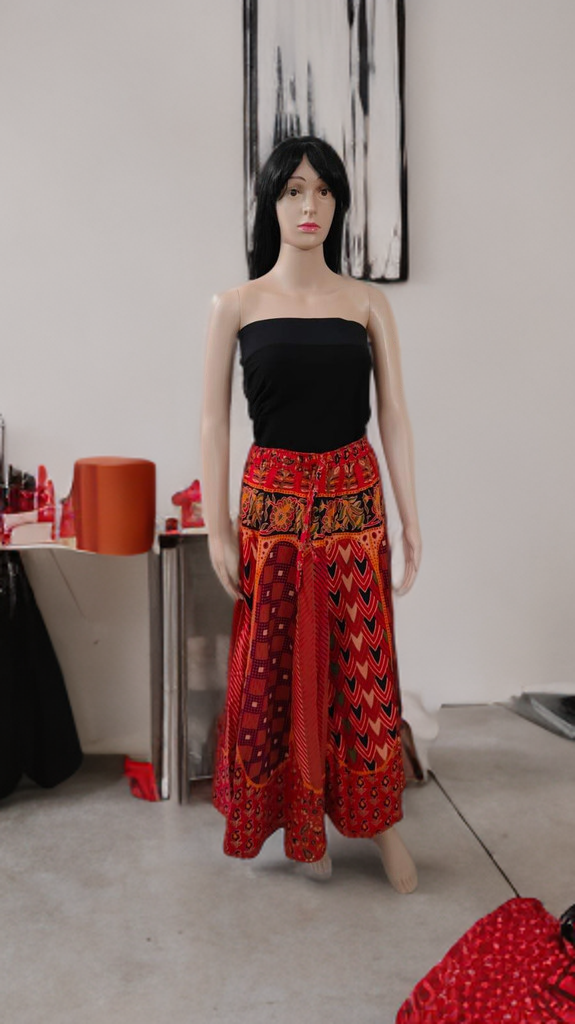 Rangrekha Jaipuri Cotton Skirt – A Riot of Reds, A Rhythm of Roots