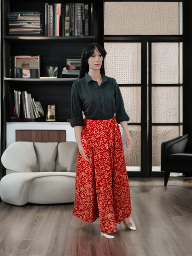 Bhujodi Modal Silk Skirt – Woven in Wind, Dyed in Tradition