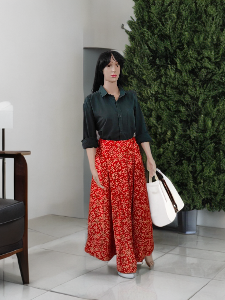 Bhujodi Modal Silk Skirt – Woven in Wind, Dyed in Tradition