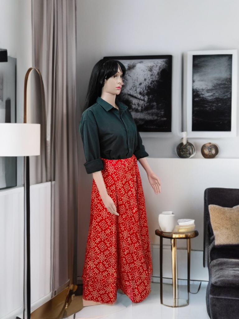Bhujodi Modal Silk Skirt – Woven in Wind, Dyed in Tradition