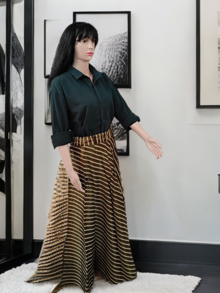 Bhujodi Modal Silk Skirt – Grace in Geometry, Luxury in Loom