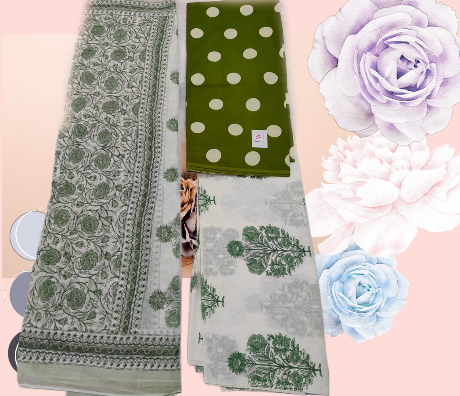 Sanganeri Cotton Suit Set – “Bloom in Every Block, Grace in Every Thread”