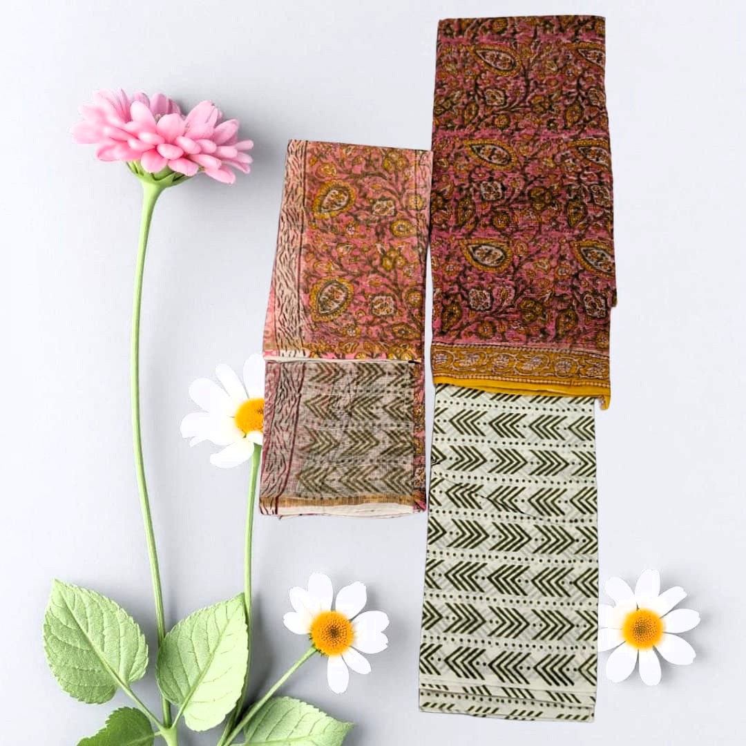Phoolkari Kota Doria Suit Set – A Whiff of Roses, A Weave of Grace