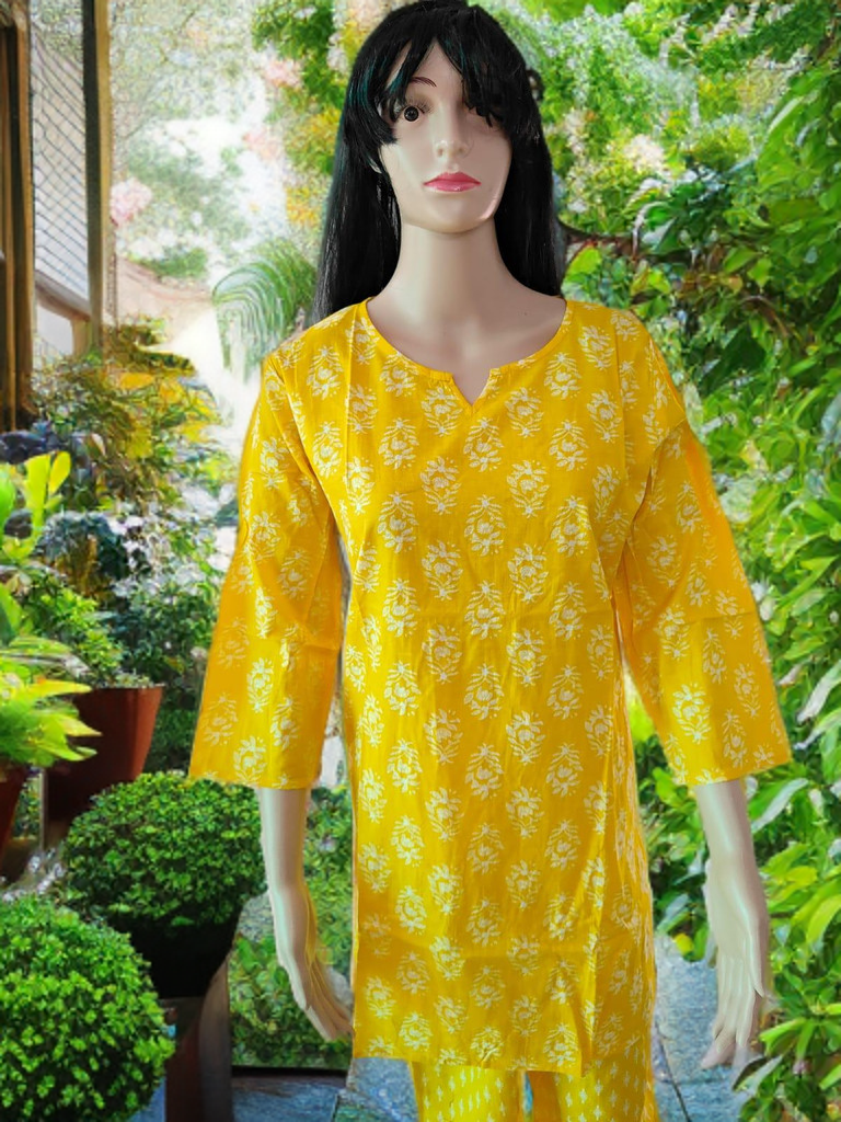 Jaipur Sanganeri Cotton Co-ord Set – Marigold Joy