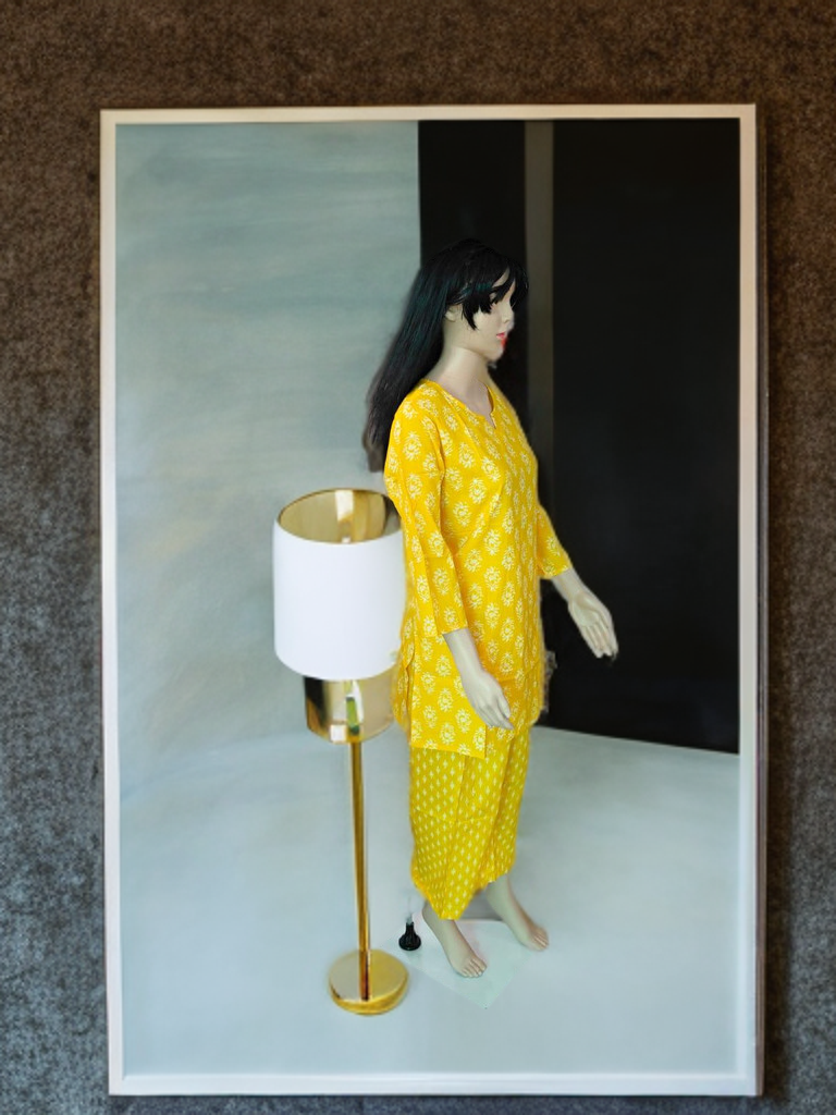 Jaipur Sanganeri Cotton Co-ord Set – Marigold Joy