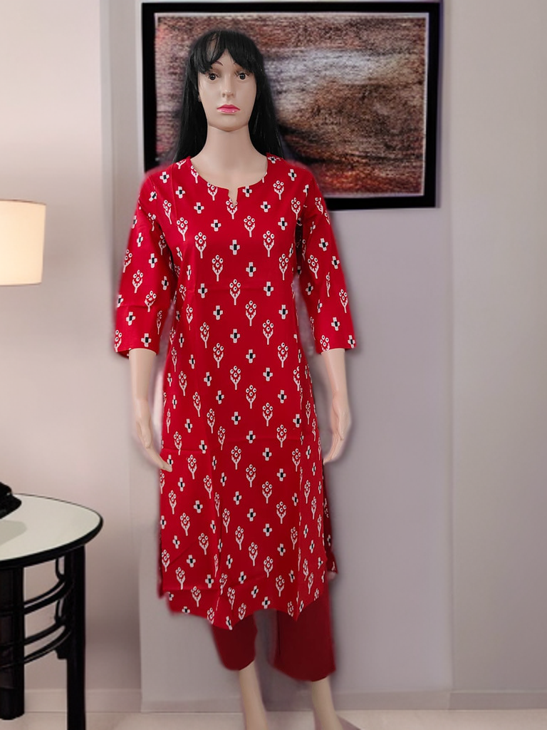 Ruby Bloom – Jaipuri Sanganeri Kurta (Cotton Set)