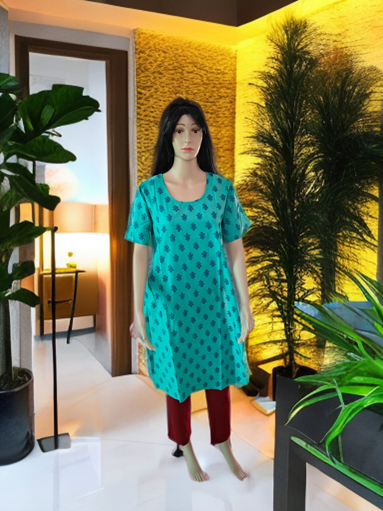 “Neel Tara” – Jaipuri Sanganeri Handblock Kurta