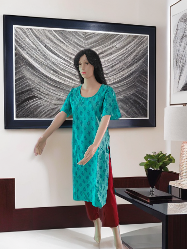 “Neel Tara” – Jaipuri Sanganeri Handblock Kurta