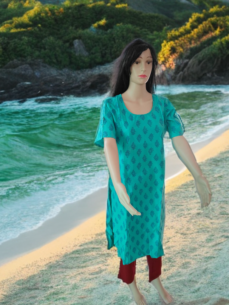 “Neel Tara” – Jaipuri Sanganeri Handblock Kurta