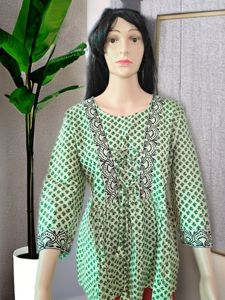 “Leher” – Jaipuri Handblock Peplum Kurta