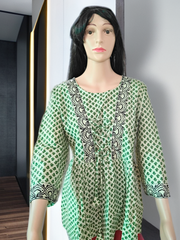 “Leher” – Jaipuri Handblock Peplum Kurta