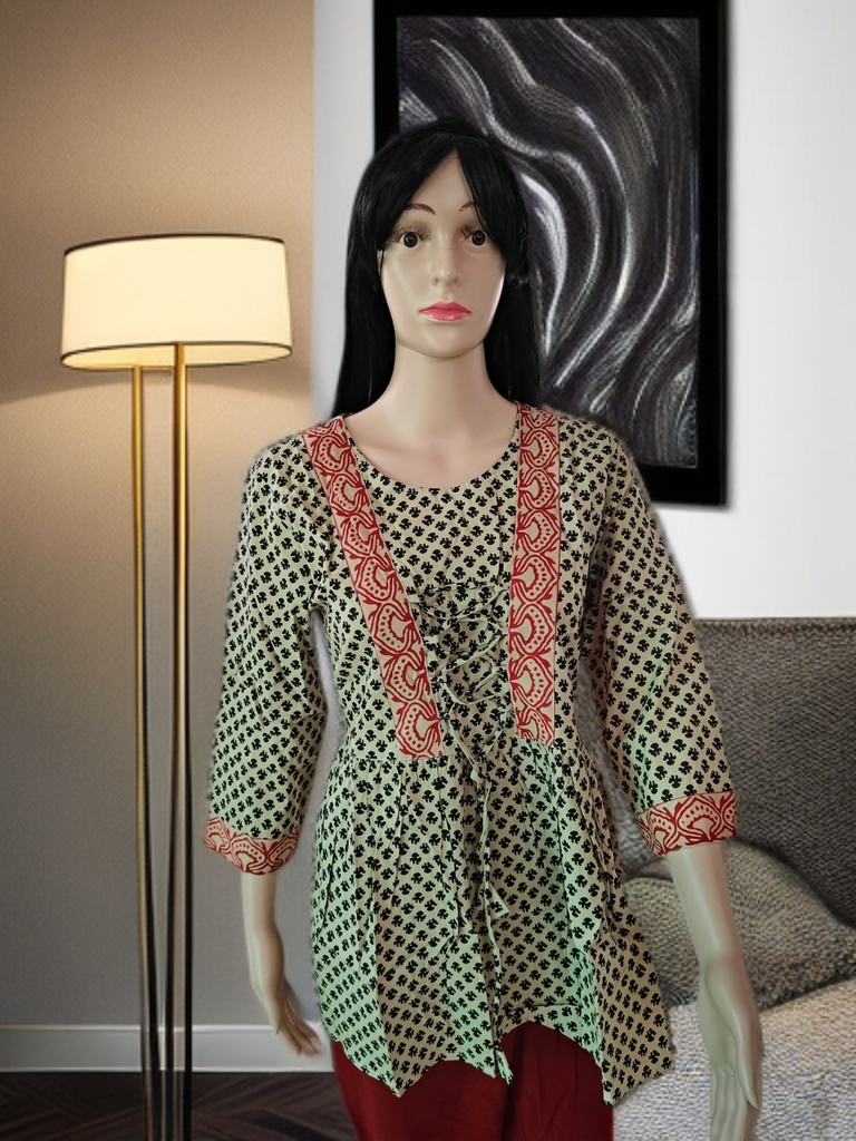 “Chhaap” – Jaipuri Handblock Short Kurta