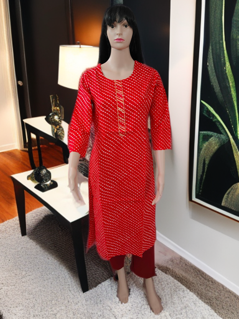 “Laalima” – The Bold Red Sanganeri Kurta