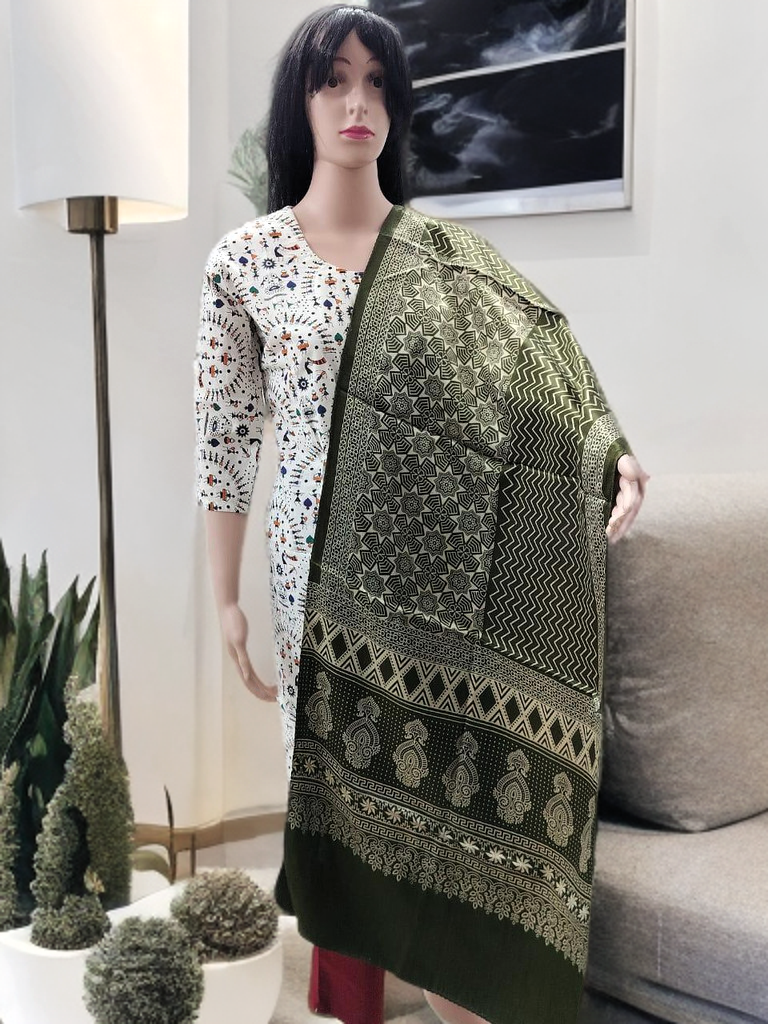 Ajrakh Modal Silk Stole