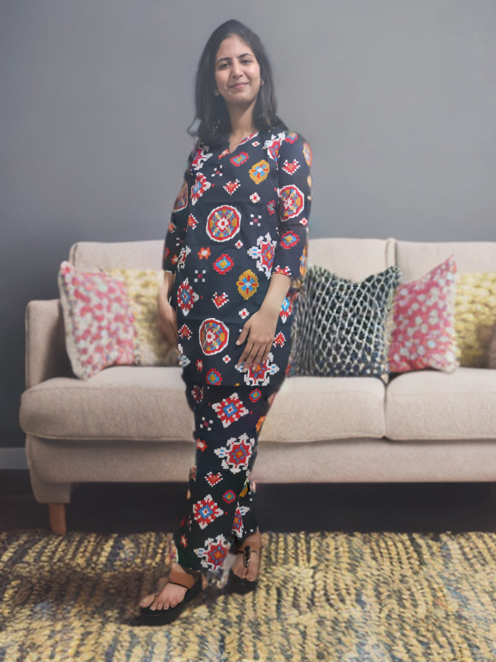 CO-ORD SET BLACK WITH DESIGN