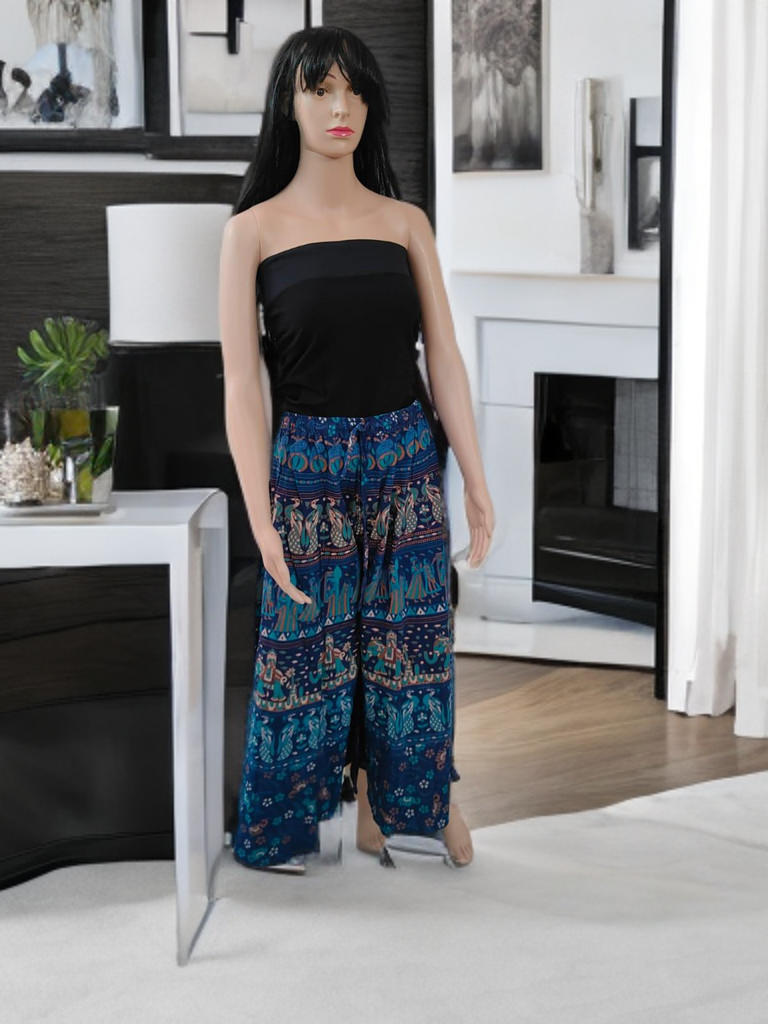 Midnight Folk Jaipuri Cotton Divider Skirt – “Stories That Dance in Indigo”