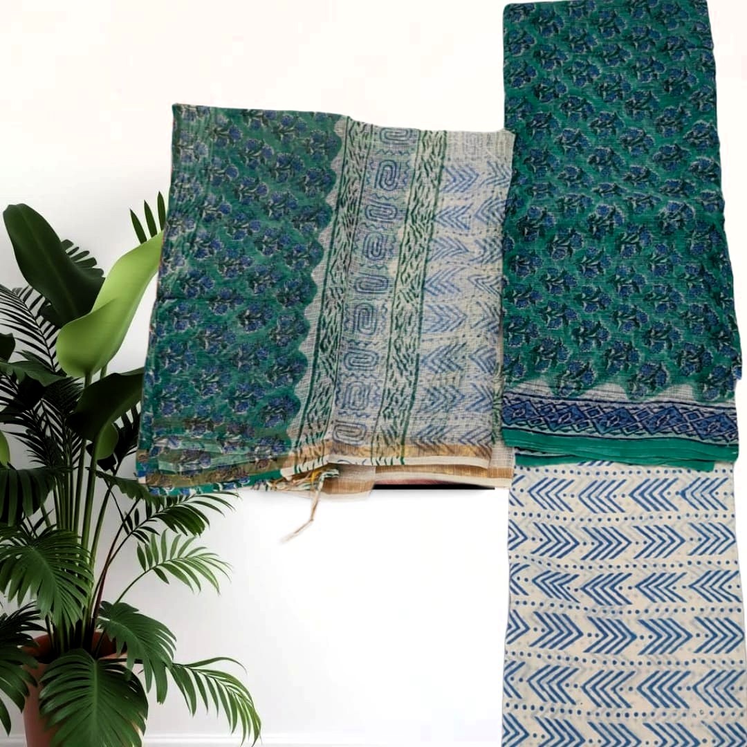 Neelkamal Kota Doria Suit Set – “Bloom in Breeze, Rooted in Craft”