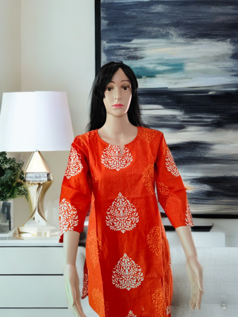 Jaipur Sanganeri Handblock Cotton Co-ord Set – Rust Bloom