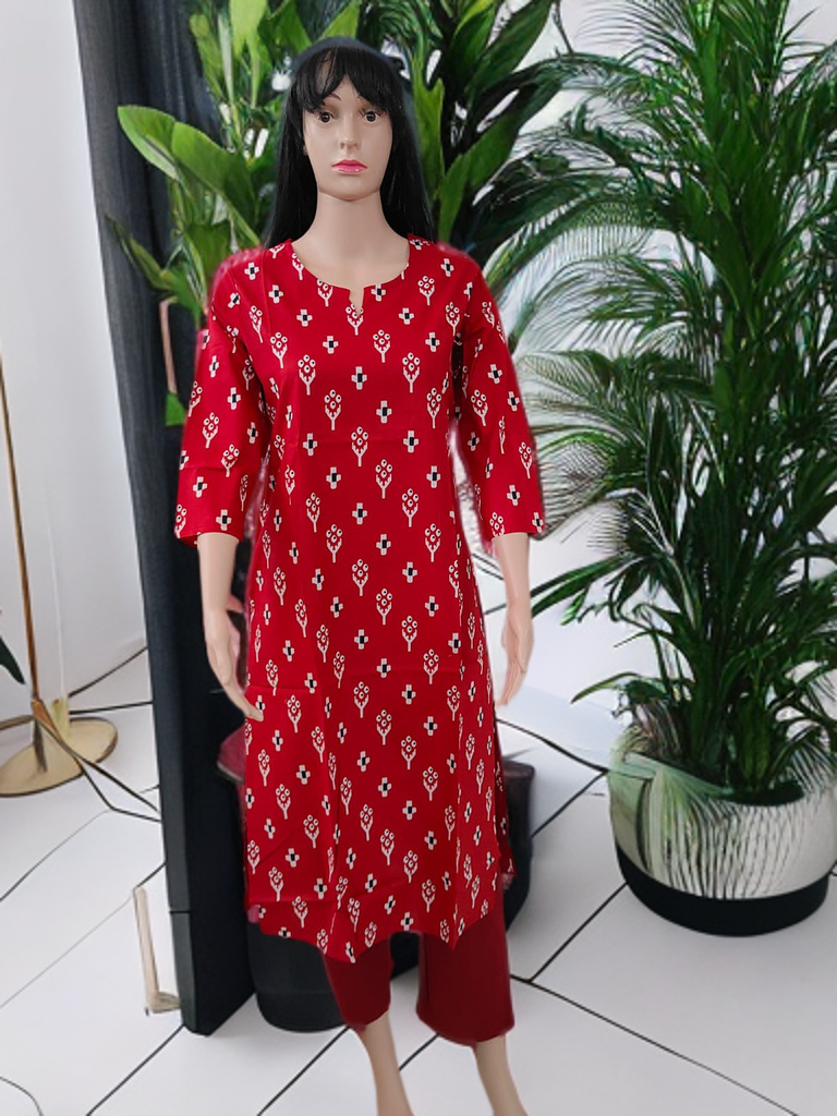 Ruby Bloom – Jaipuri Sanganeri Kurta (Cotton Set)