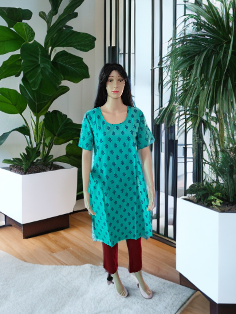 “Neel Tara” – Jaipuri Sanganeri Handblock Kurta