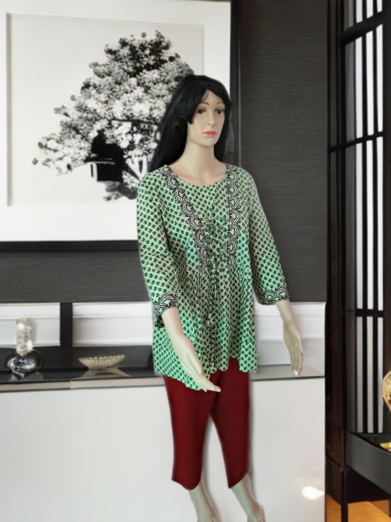 “Leher” – Jaipuri Handblock Peplum Kurta
