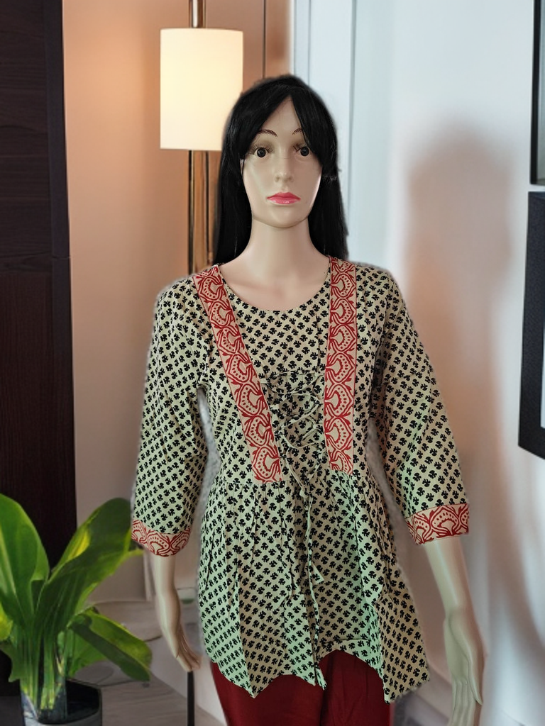 “Chhaap” – Jaipuri Handblock Short Kurta