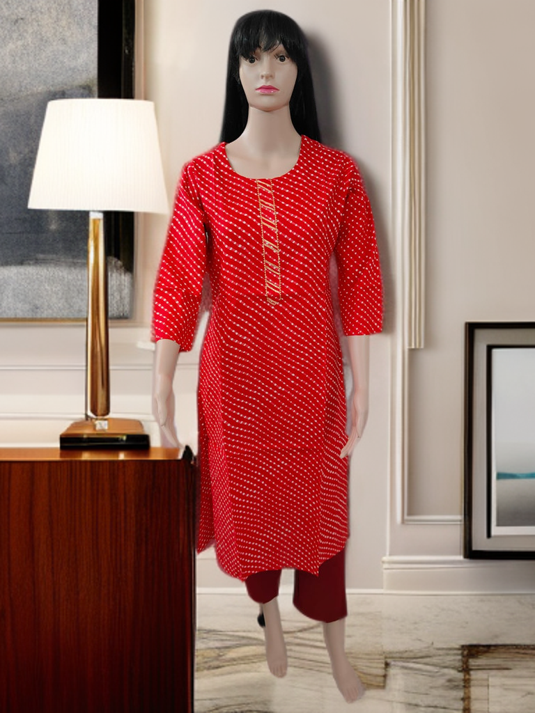 “Laalima” – The Bold Red Sanganeri Kurta