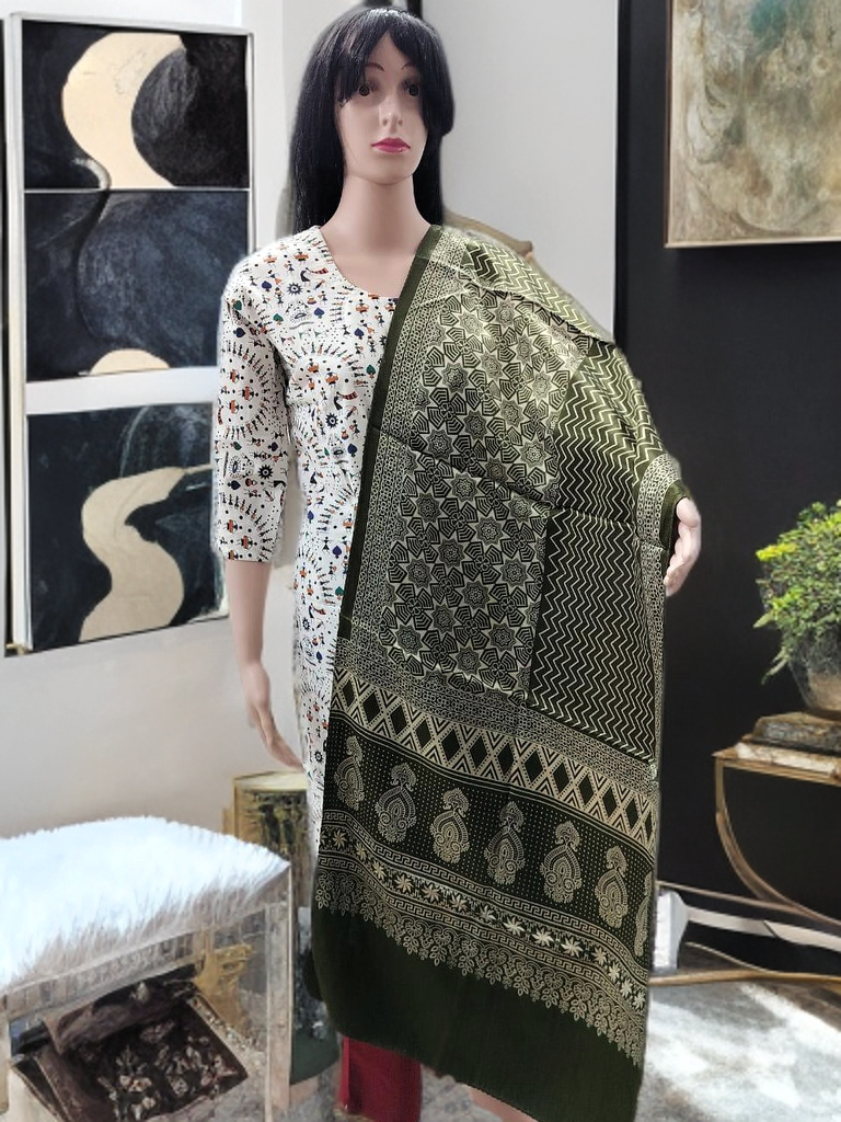 Ajrakh Modal Silk Stole